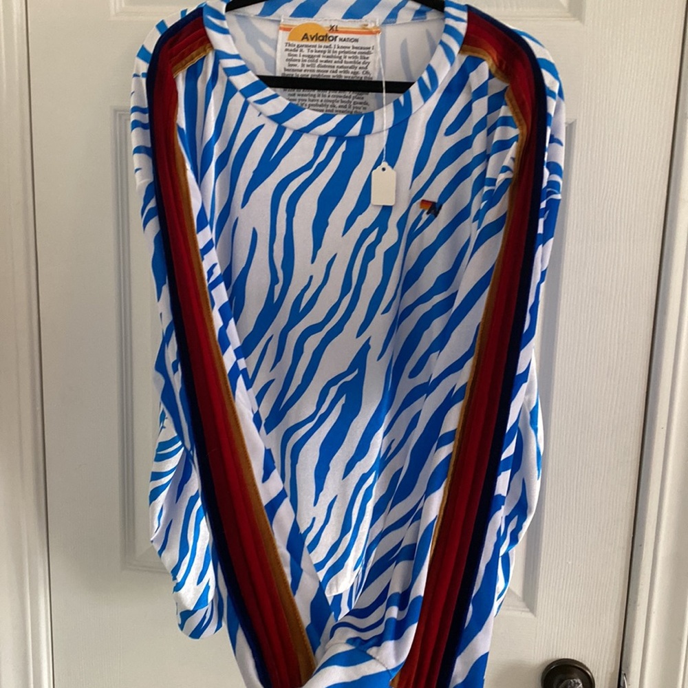 Nwt Aviator Nation blue tiger Velvet size XL